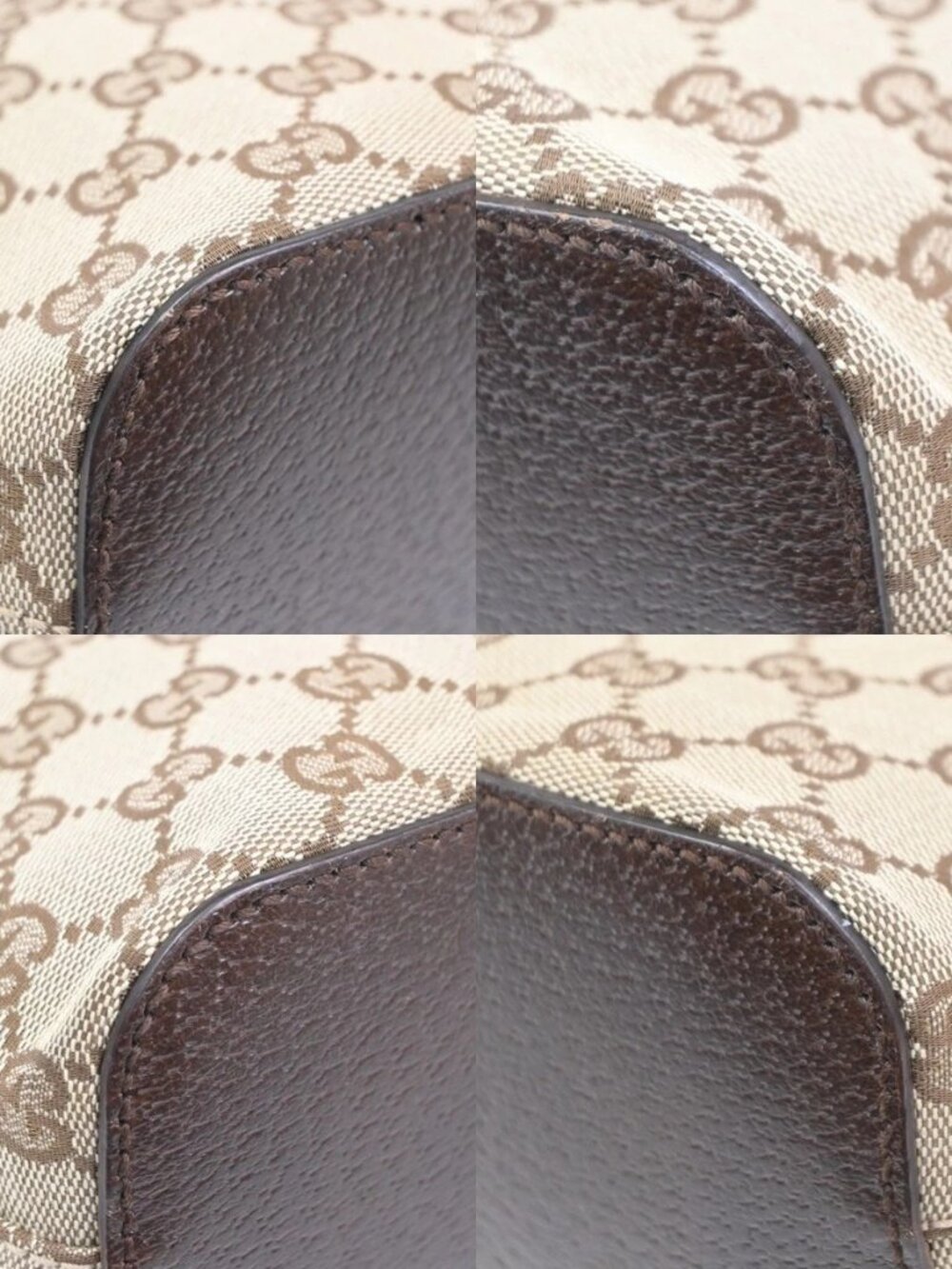 GUCCI Logo GG Pattern Shoulder Hand Bag Canvas Leather Beige Brown Italy 76MA490 - Picture 15 of 16